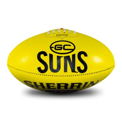 AFL Team Leather Ball - Gold Coast Suns